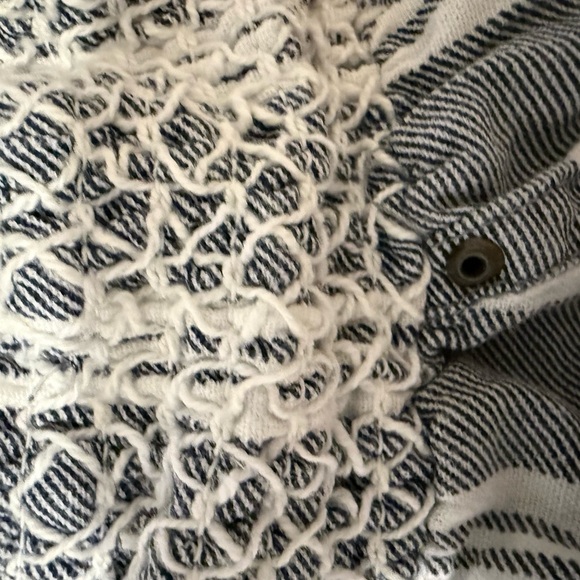 Striped Blue and White Women's Shorts - Picture 3 of 6